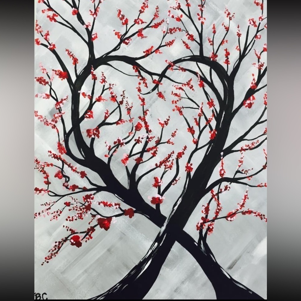 ❤️ 🌲 ART WORK HEART TREE in painting  on wrapped canvas  - HANDMADE by ME 🎨